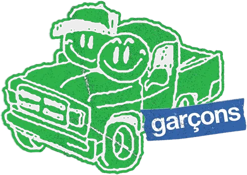 garçons — hand-drawn truck logo from the rugged artwork